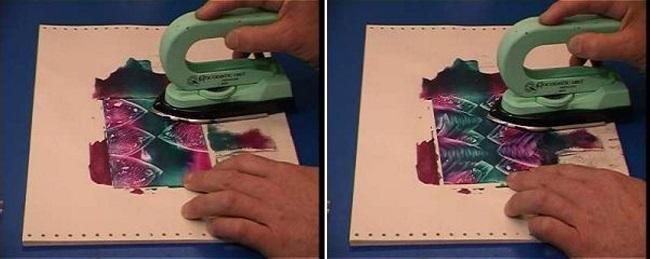 Абстрактная картина в технике энкаустики