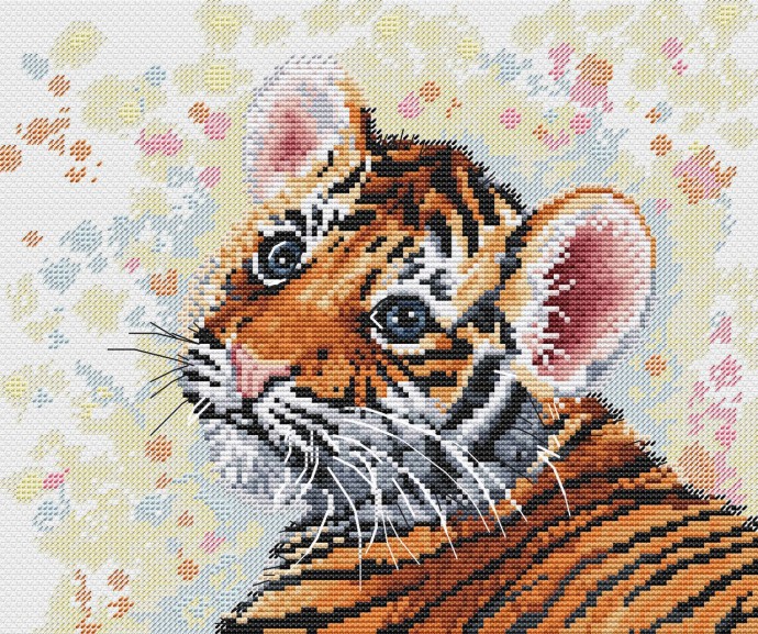 Вышиваем милого тигрёнка