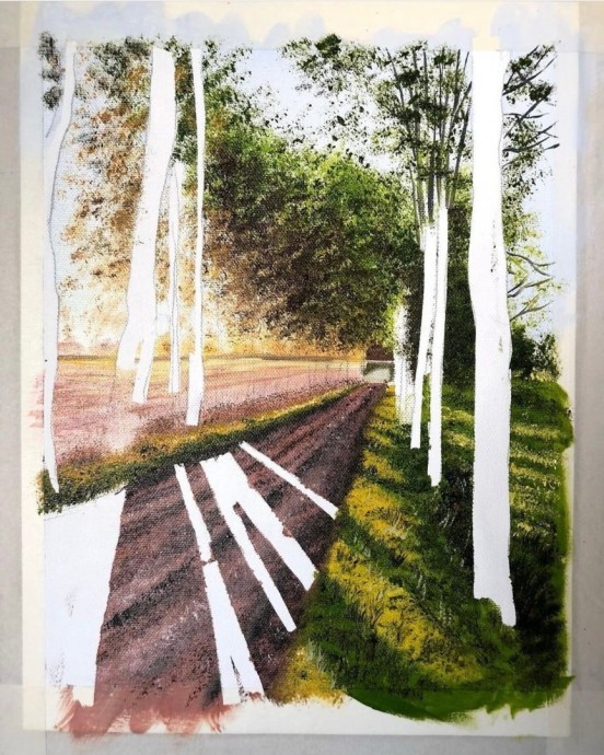 Рисуем пейзаж с березами