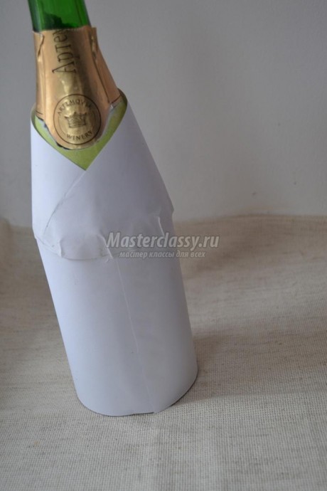 Новогоднее украшение для бутылки шампанского "Ёлочка"