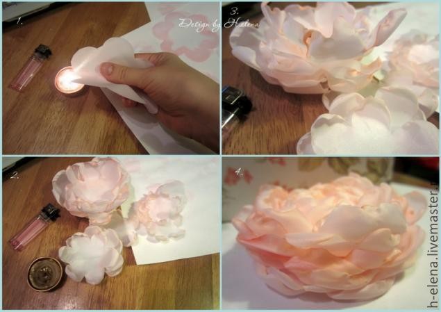 Нежный пион из ткани