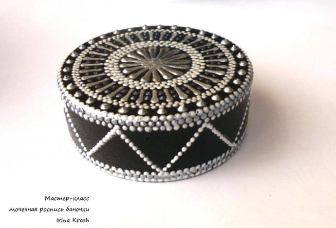 Точечная роспись баночки Точечная роспись баночки