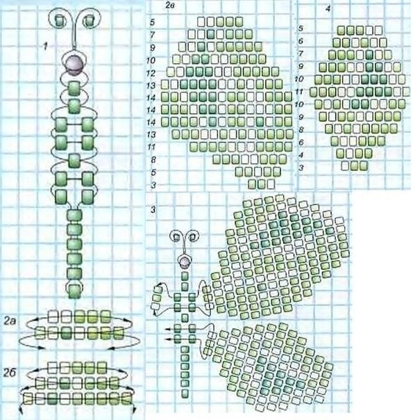 Схемы прекрасных бабочек из бисера