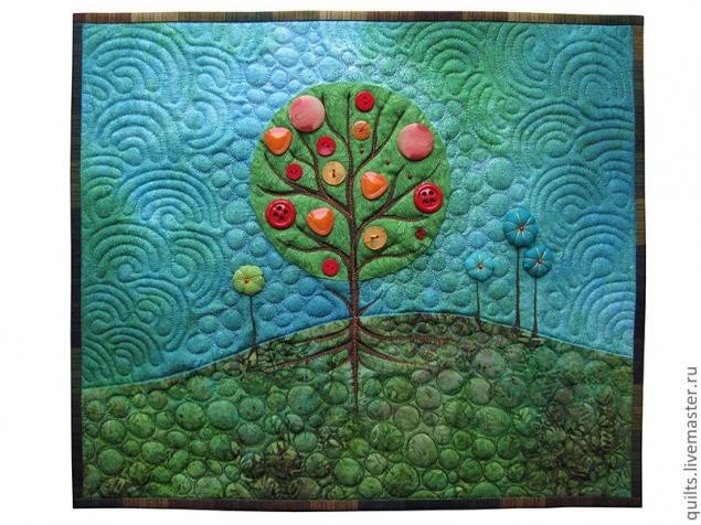 Стёганое панно "Яблоня"