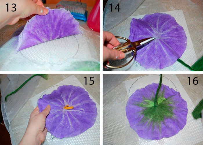 Валяние цветка