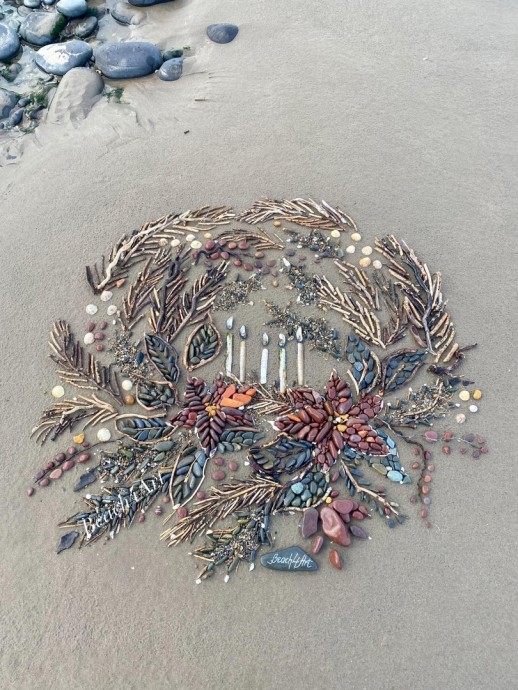 Невероятные произведения искусства из природных материалов на берегу