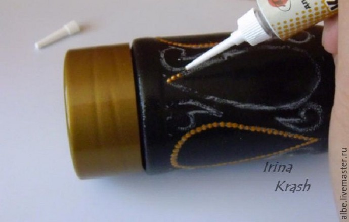 Точечная роспись баночки из-под кофе Точечная роспись баночки из-под кофе