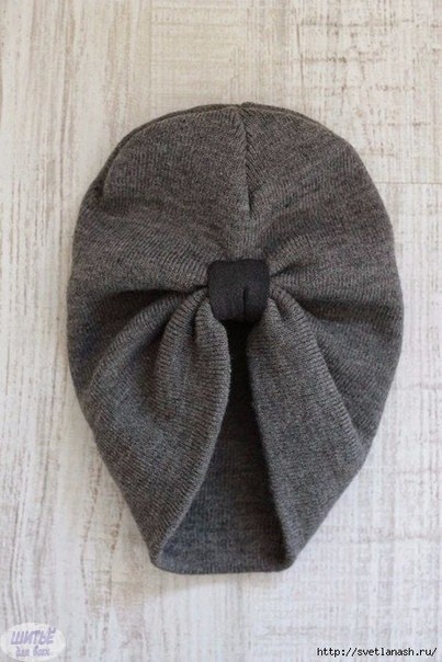 Переделки: шапочка-тюрбан из спортивной шапки