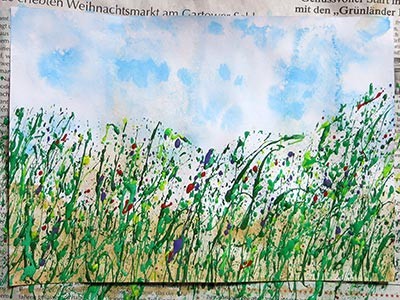 Рисуем полевые цветы в простой технике