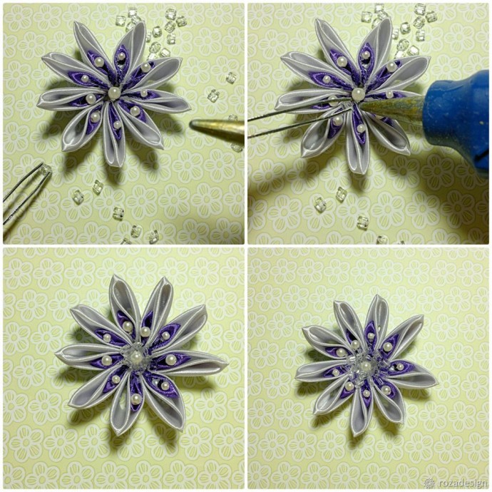 Брошь-цветок канзаши