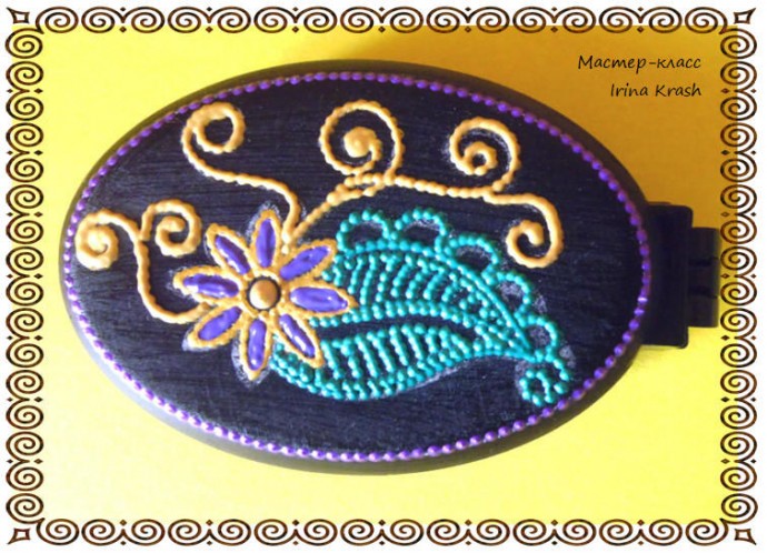 Расческа с точечной росписью