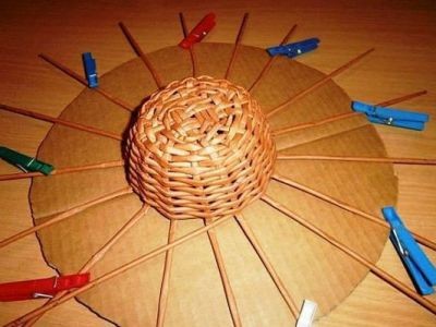 Шляпа из газетных трубочек