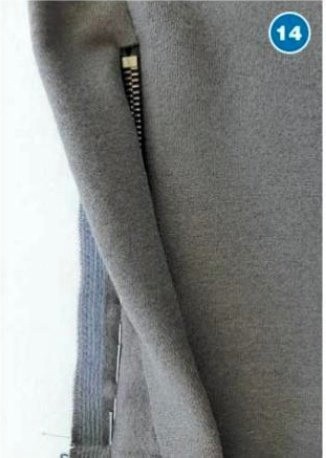 Обработка застежки-молнии по низу рукава