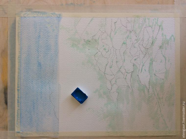 Рисуем морские брызги акварелью