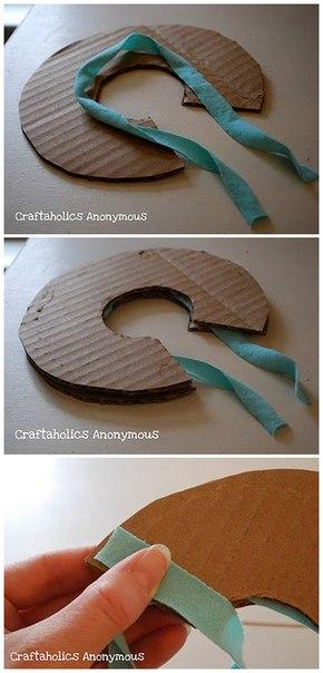 Помпоны из трикотажных полосок