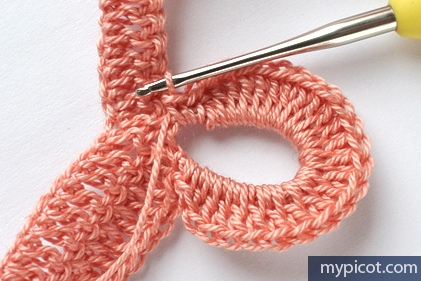 Узор с плетеной косичкой крючком