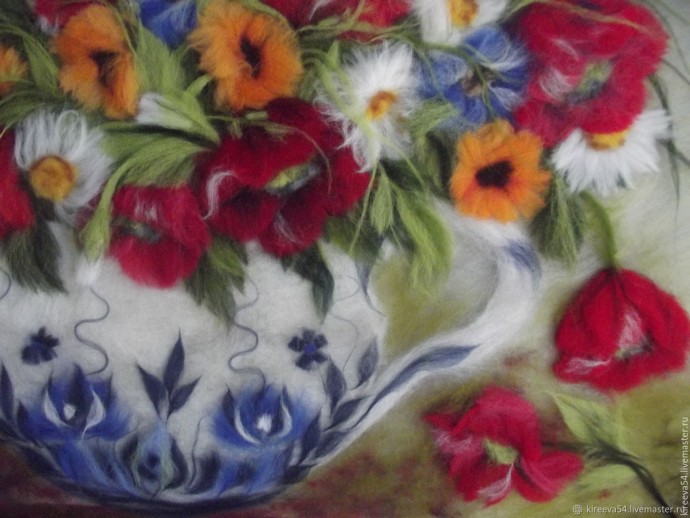 ​Восхитительные букеты в технике шерстяной акварели: идеи для творчества