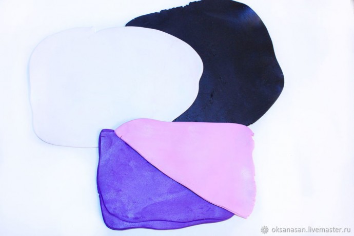 Бусы из полимерной глины в технике "Акварель"