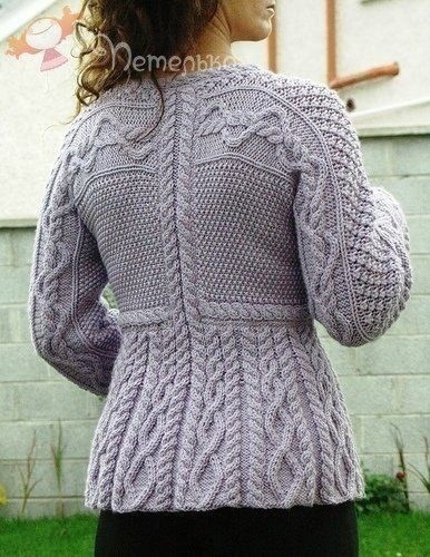 Вязание: жакет с оригинально оформленной спинкой