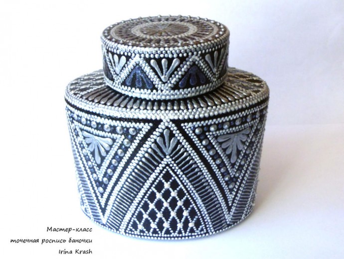 Точечная роспись баночки Точечная роспись баночки