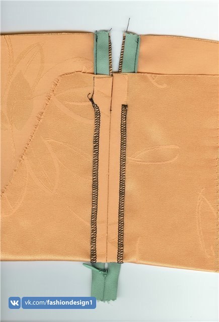 Притачивание потайной молнии