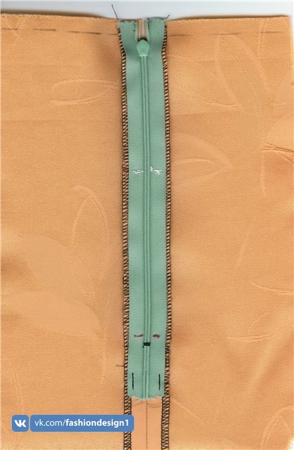 Притачивание потайной молнии