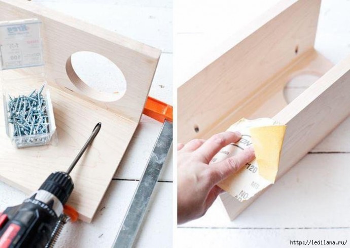 Делаем столик на подлокотник дивана