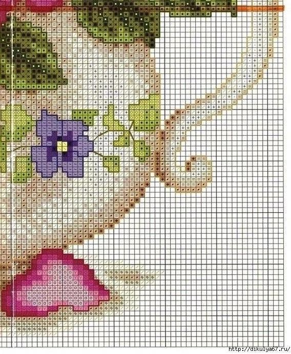 Чайник с цветами: вышивка крестиком