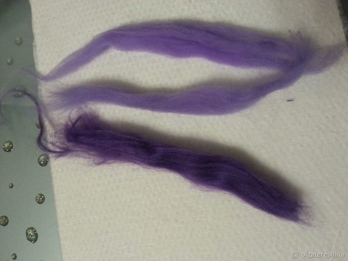 Букет сирени в технике шерстяной акварели