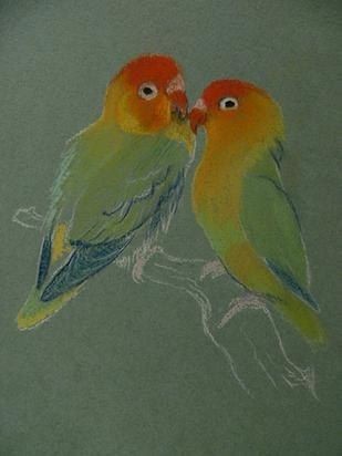 Рисуем попугаев-неразлучников