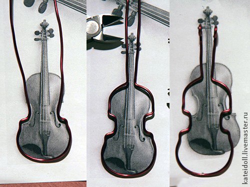 Украшение-скрипка из проволоки