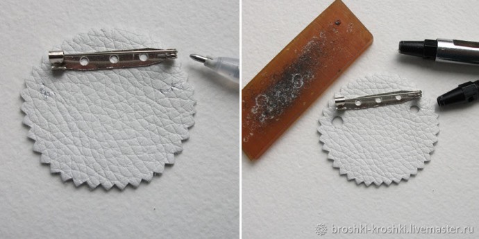 ​Брошь из кожи и меха