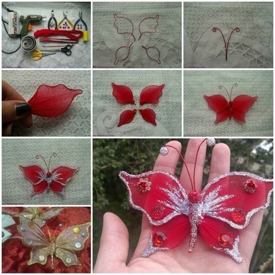 Декоративные бабочки из капрона: мастер-класс