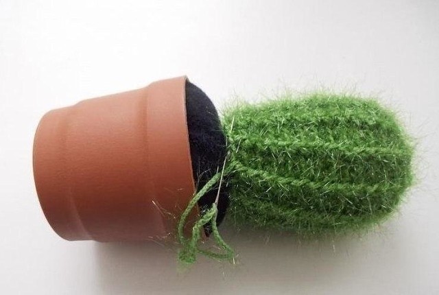 Правдоподобные вязаные кактусы: мастер-класс