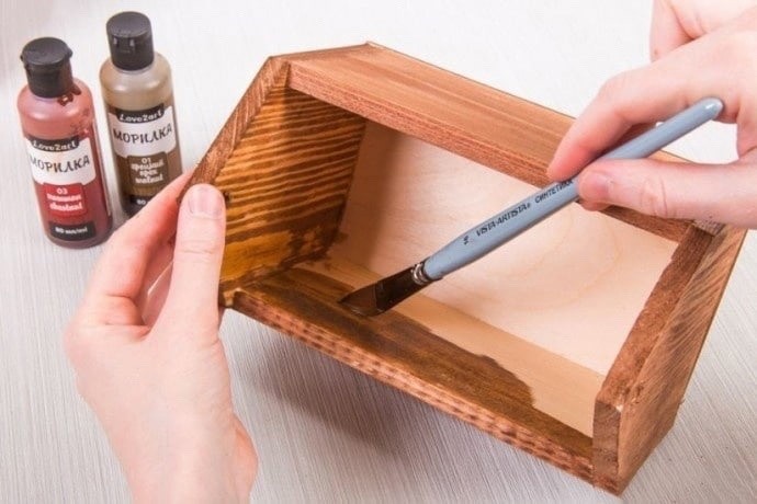 Декор деревянного кашпо