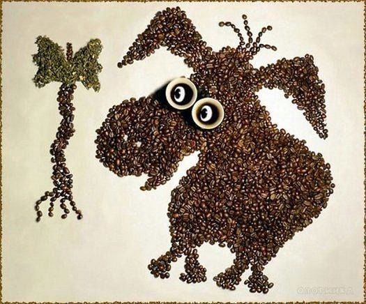 ​Рисование кофейными зёрнами