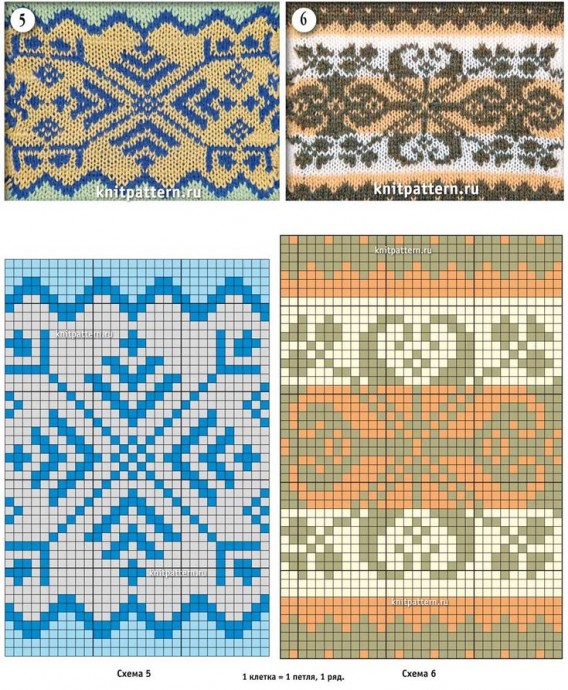 Жаккардовые узоры: схемы