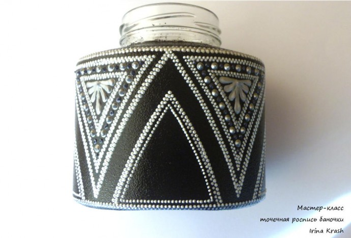 Точечная роспись баночки Точечная роспись баночки