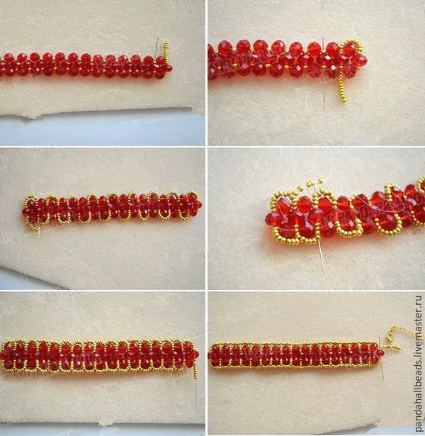 Красно-золотой браслет