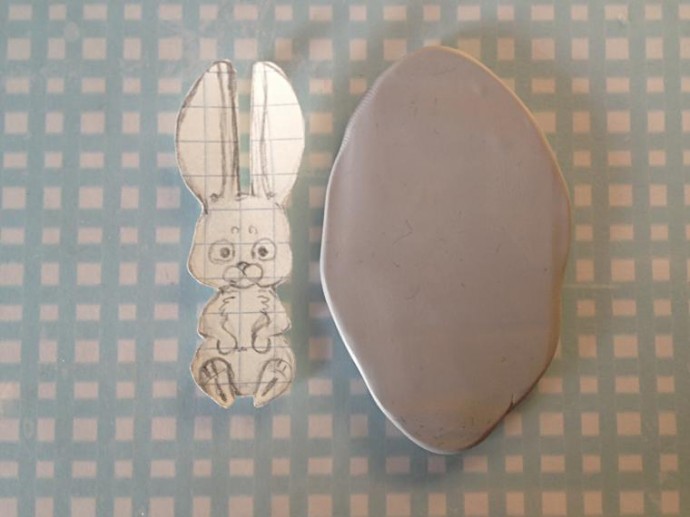 Лепим зайчика из полимерной глины