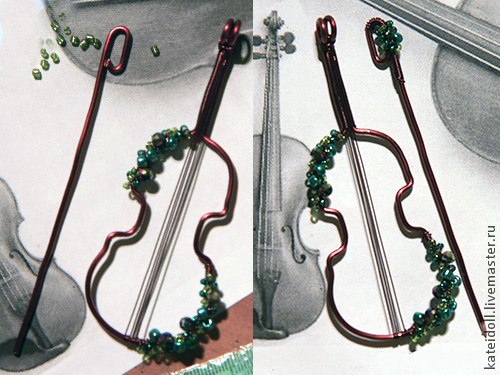 Украшение-скрипка из проволоки
