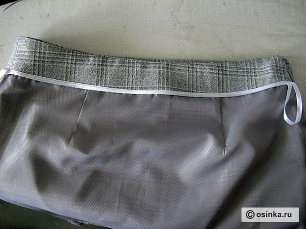 Обработка верхнего среза юбки обтачкой: мастер-класс