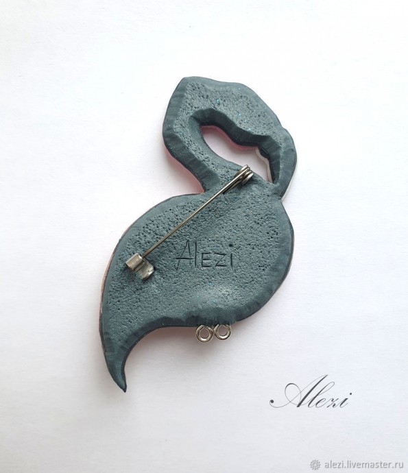 Брошь "Розовый фламинго"