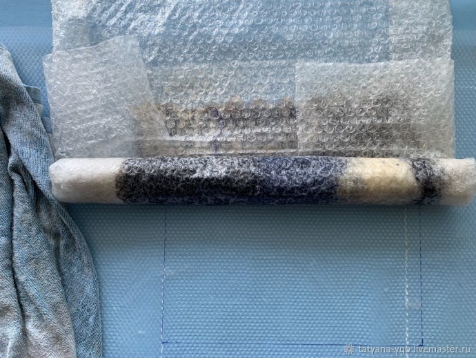 Валяем образец с флисом Шетланда