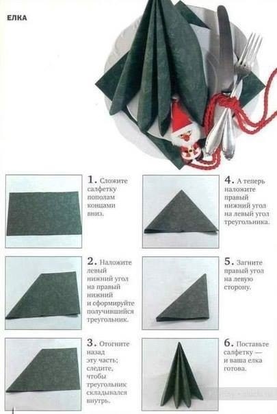 6 способов сложить салфетку