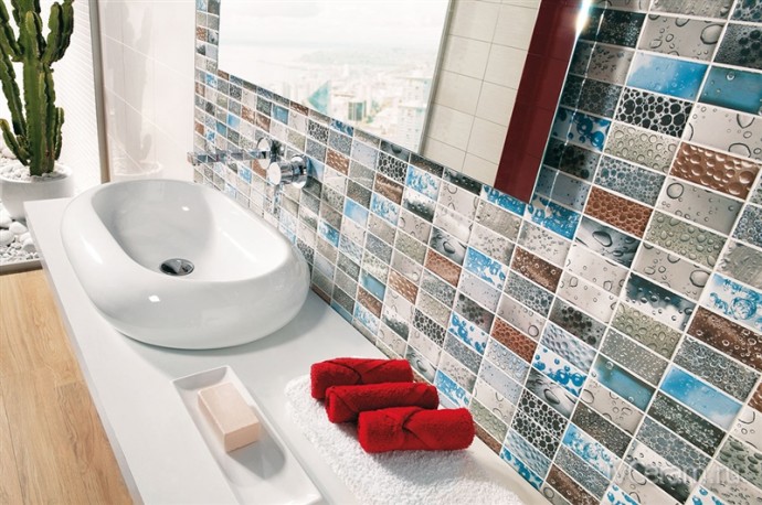 Оригинальные идеи с кафельной плиткой в ванной