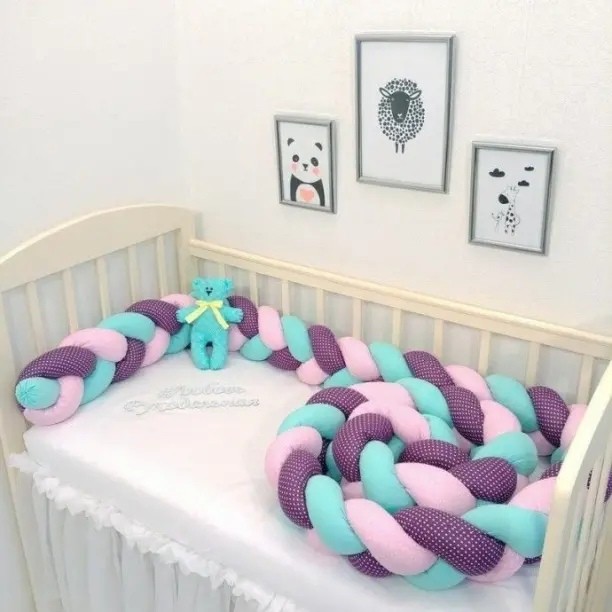 Плетенный бортик в детскую кроватку