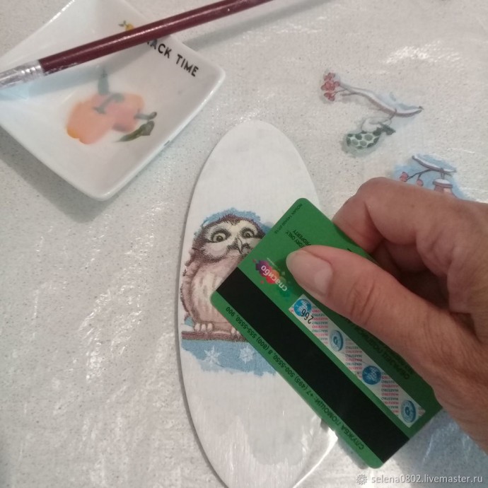 Создаем панно с совятами в технике декупаж