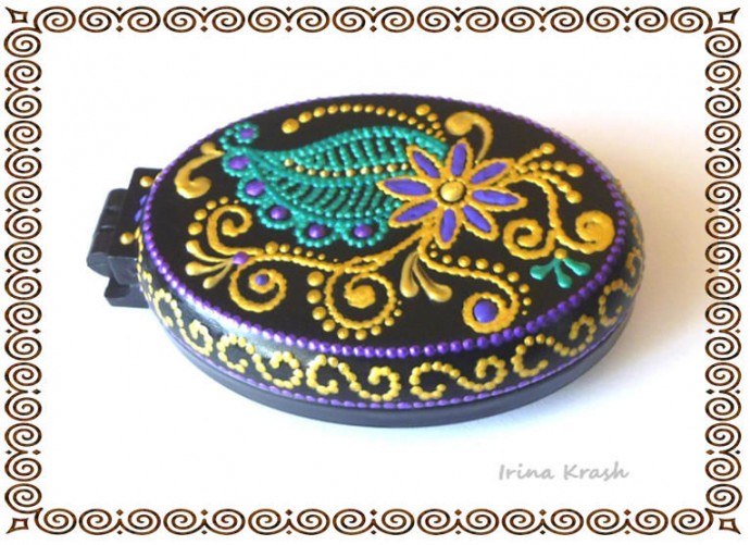 Расческа с точечной росписью