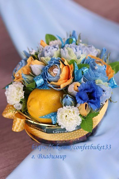 Подарочная к​омпозиция из конфет и чая